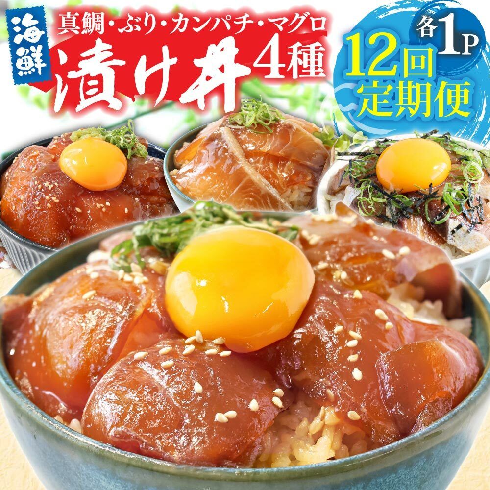【12ヵ月定期便】漬け丼セット4種 80g× 各1P　t276kyf-AS